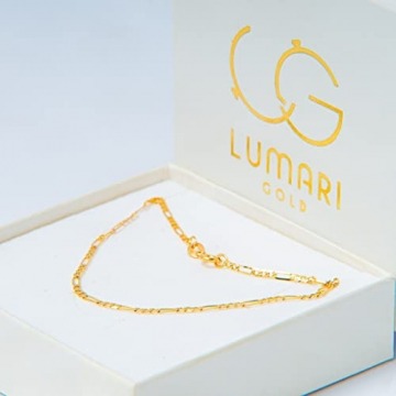 Goldene Damen Kette Figarokette 585 14k Gold Gelbgold 55cm Gravur - 4