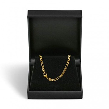 Goldkette Herren Echtgold 3.4 mm, Figarokette diamantiert 333 aus Gelbgold, Kette Gold mit Stempel, Halskette mit Karabinerverschluss, Länge 45 cm, Gewicht ca. 9.6 g, Made in Germany - 3