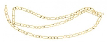 Hobra-Gold Goldkette 585 Figarokette 3,6 mm breit Halskette 50 / 60 cm Gold 14 Kt Karabiner (60) - 2