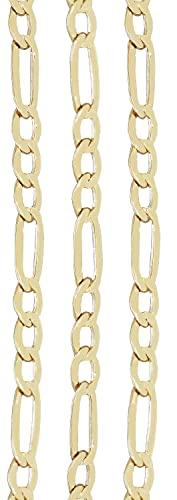 Hobra-Gold Goldkette 585 Figarokette 3,6 mm breit Halskette 50 / 60 cm Gold 14 Kt Karabiner (60) - 3