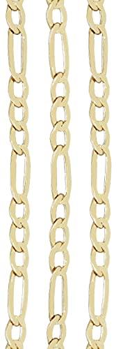 Hobra-Gold Goldkette 585 Figarokette 3,6 mm breit Halskette 50 / 60 cm Gold 14 Kt Karabiner (60) - 3