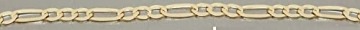 Hobra-Gold Goldkette 585 Figarokette 3,6 mm breit Halskette 50 / 60 cm Gold 14 Kt Karabiner (60) - 5