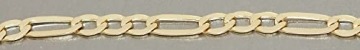Hobra-Gold Goldkette 585 Figarokette 3,6 mm breit Halskette 50 / 60 cm Gold 14 Kt Karabiner (60) - 6