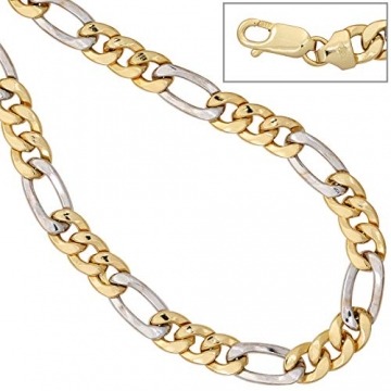 Jobo Damen Figarokette 333 Gelbgold Weißgold bicolor 45 cm Gold Kette Halskette Goldkette - 2