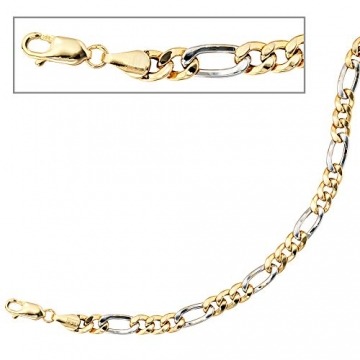 Jobo Damen Figarokette 333 Gelbgold Weißgold bicolor 45 cm Gold Kette Halskette Goldkette - 4