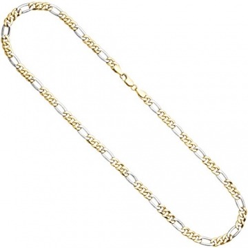 Jobo Damen Figarokette 333 Gelbgold Weißgold bicolor 45 cm Gold Kette Halskette Goldkette - 1