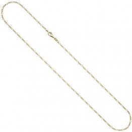 Jobo Damen Figarokette 333 Gold Gelbgold diamantiert 1,7 mm 50 cm Kette Halskette Goldkette - 1