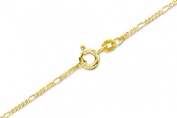 Orovi Damen Figarokette Halskette 14 Karat (585) GelbGold Figaro diamantiert Goldkette 1,5mm breit 45cm lange - 3