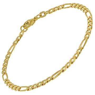 trendor Damen-Armband Gold 585/14K Figaro-Muster Länge 19 cm wunderschöner Goldschmuck für Frauen, zeitlose Geschenkidee, 51908 - 1