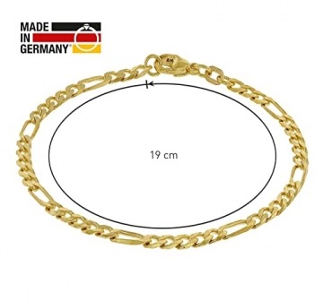 trendor Damen-Armband Gold 585/14K Figaro-Muster Länge 19 cm wunderschöner Goldschmuck für Frauen, zeitlose Geschenkidee, 51908 - 6