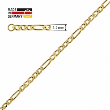 trendor Damen-Armband Gold 585/14K Figaro-Muster Länge 19 cm wunderschöner Goldschmuck für Frauen, zeitlose Geschenkidee, 51908 - 7