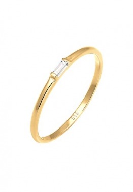 Elli PREMIUM Ring Damen Liebe Zart Dezent Edel Geo in 585 Gelbgold (14k) Topas - 1