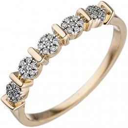 JOBO Damen-Ring aus 585 Gold mit 35 Diamanten Größe 56 - 1