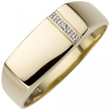 JOBO Herren-Ring aus 585 Gold mit Diamant Größe 68 - 1