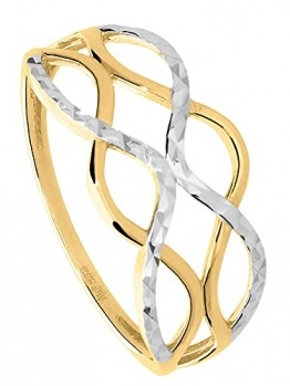 My Gold Damen Ring Gold 333 Echtes Weissgold Gelbgold (8 Karat) Ohne Stein Gr. 60 Damenring Goldring Emeni R-07931-G362-W60 - 1