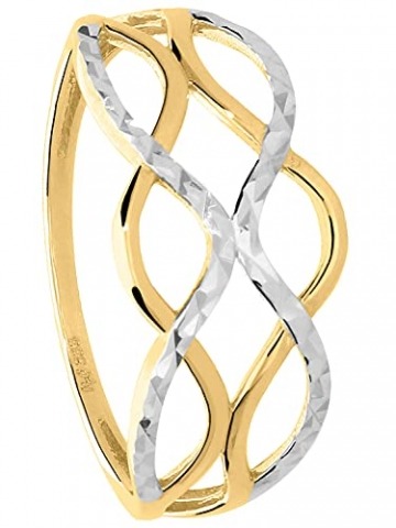 My Gold Damen Ring Gold 333 Echtes Weissgold Gelbgold (8 Karat) Ohne Stein Gr. 60 Damenring Goldring Emeni R-07931-G362-W60 - 5