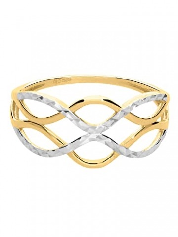 My Gold Damen Ring Gold 333 Echtes Weissgold Gelbgold (8 Karat) Ohne Stein Gr. 60 Damenring Goldring Emeni R-07931-G362-W60 - 6