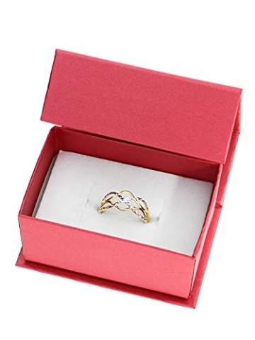 My Gold Damen Ring Gold 333 Echtes Weissgold Gelbgold (8 Karat) Ohne Stein Gr. 60 Damenring Goldring Emeni R-07931-G362-W60 - 8