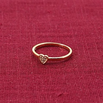 trendor Damenring Gold 333/8K Herz mit Zirkonia wunderschöner Ring aus Echtgold für Frauen, zauberhafte Geschenkidee 41538-50 Ringgröße 50/15,9 - 3