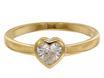 trendor Damenring Gold 333/8K mit Zirkonia Herz wunderschöner Ring aus Echtgold für Frauen, zauberhafte Geschenkidee 41558-58 Ringgröße 58/18,5 - 2